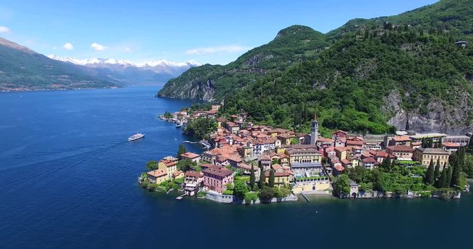 Varenna - Villaggio sul lago di Como - Como Lake (IT) - aerial view 