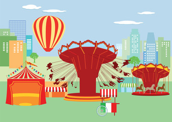 Naklejka premium Jahrmarkt, Kirmes