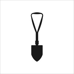 Camping shovel sign simple icon on background