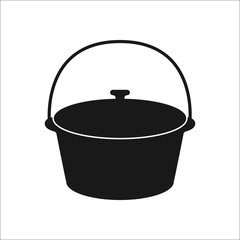 Camping bowl sign simple icon on background
