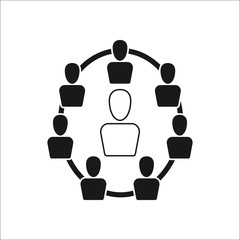 Team leader leadership sign simple icon on background