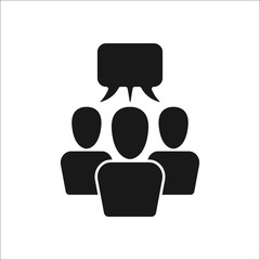 Group discussion management team sign simple icon on background