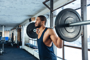 Muscular Fitness Man Doing Heavy Exercise