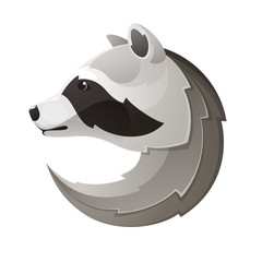 Raccoon logo. Isolated raccoon head.