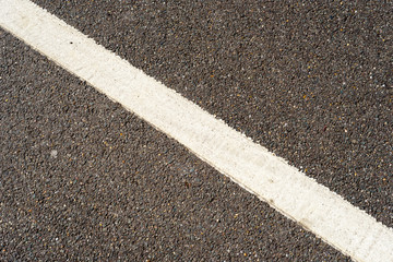 Single White Painted Road Marking