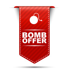 bomb offer, banner bomb offer, red banner bomb offer, red vector