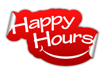 happy hours, sticker happy hour, red sticker happy hour, red vec