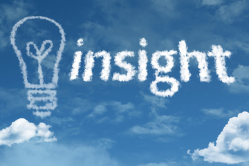 Insight cloud word with a blue sky
