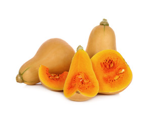 Fresh butternut squash isolated on a white background