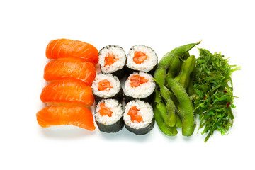 sushi menu isolated on white background