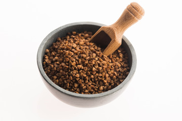 Buckwheat on a white background