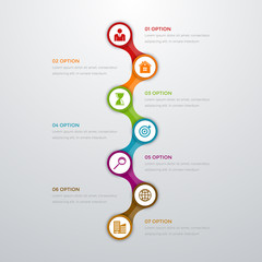 Obraz premium infographics timeline seven options