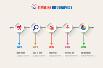 Design template: Business timeline, Vector Illustration