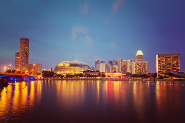 Fototapeta premium Singapore cityscape night