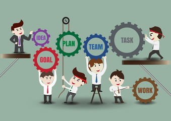 Components of teamwork leading to successful business, template