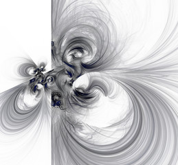 Fractal black & white abstract background.