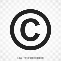 Obraz premium Law vector Copyright icon. Modern flat design.