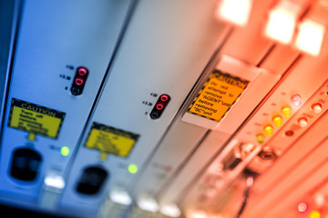 Obraz premium fiber optic with servers in a technology data center
