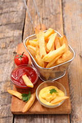 french fries and sauce