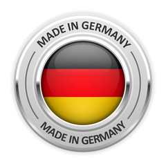 Silver medal Made in Germany with flag