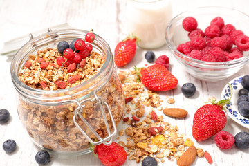 muesli and berries