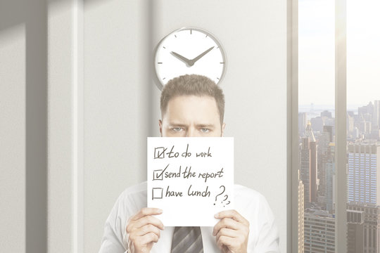 Businessman can't wait for lunch