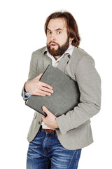 man holding folder. business, people, finances and paper work co