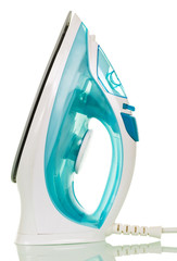 Modern steam iron isolated on white.