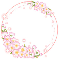 Obraz na płótnie Canvas janpanese sakura cherry blossom pink frame vector