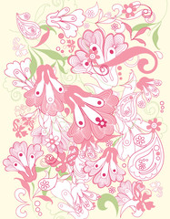 Flower patterned on yellow background