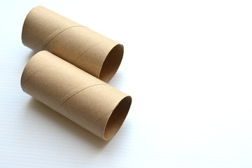 Tissue core on the white background.