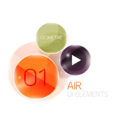 Abstract glass circles with sample text. Option info banner