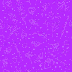 simple seamless floral pattern with different elements