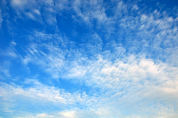 blue sky and white clouds as background