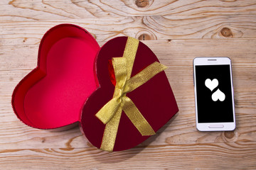 mobile phone with heart