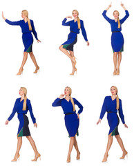 Composite photo of woman in various poses