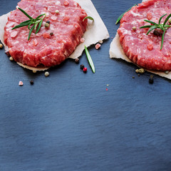 Fresh raw burger cutlets