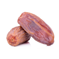 Medjool dates from above isolated on white background