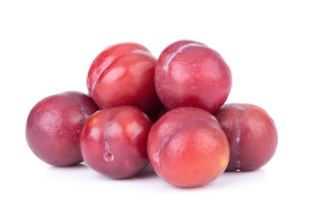 plums isolated on white background