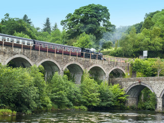 Fototapeta na wymiar Steam train in Llangollen Wales UK