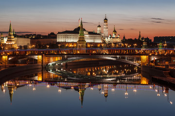 Fototapeta na wymiar View of the Kremlin at dawn. Moscow. Russia