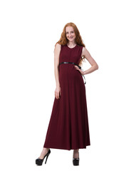 Pregnant woman isolated on the white