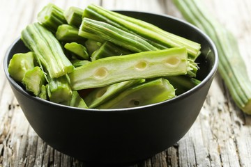 Fresh Moringa slices / Medicinal moringa oleifera in a bowl, selective focus