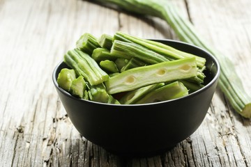 Fresh Moringa slices / Medicinal moringa oleifera in a bowl, selective focus