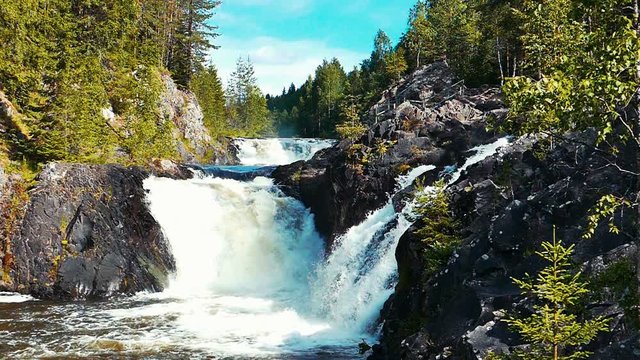 Kivach Waterfall in Karelia, Northern Russia