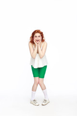 Fototapeta premium Happy Young Woman Isolated On White Background