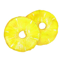 two slices of pineapple