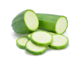 zucchini slice on white background