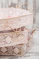 Fototapeta premium Decorative Tray with Floral Pattern