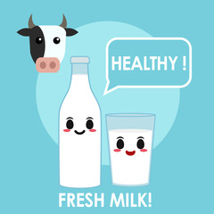 Cow milk illustration